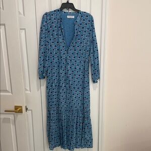 Emerson Fry Blue Floral Long Sleeve Dress